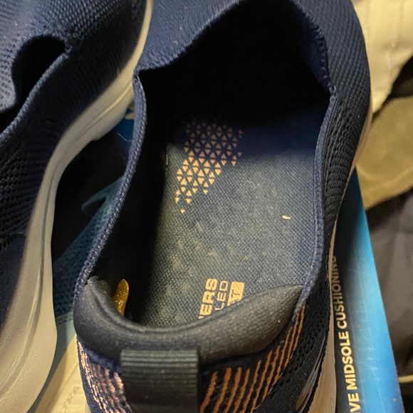 Skechers Women's Blue Mesh Slip-On Sneakers - Picture 4 of 10